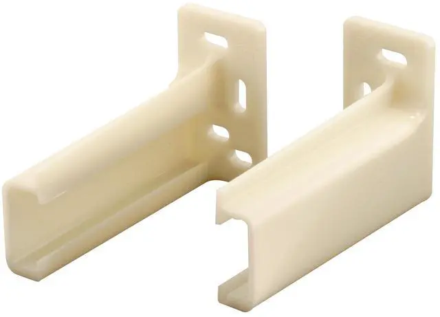 Main image of R 7265 Drawer Track Back Plate, 3/8 In. x 1 In., Plastic, Off-White (1 Pair)