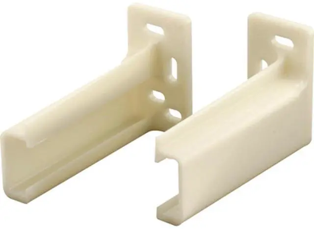 Alt view image 3 of 4 - R 7265 Drawer Track Back Plate, 3/8 In. x 1 In., Plastic, Off-White (1 Pair)