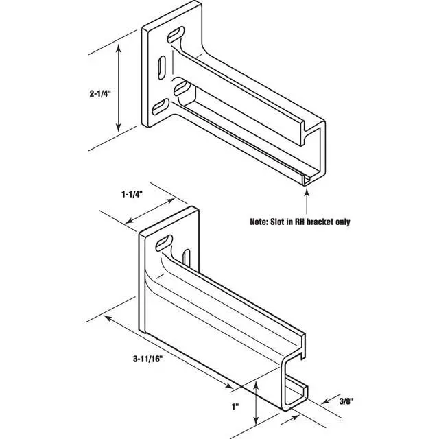 Alt view image 4 of 4 - R 7265 Drawer Track Back Plate, 3/8 In. x 1 In., Plastic, Off-White (1 Pair)