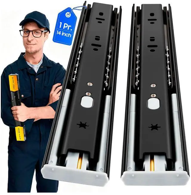 Main image of Soft Close Drawer Slides Full Extension Ball Bearing 1224 Inch 100LB