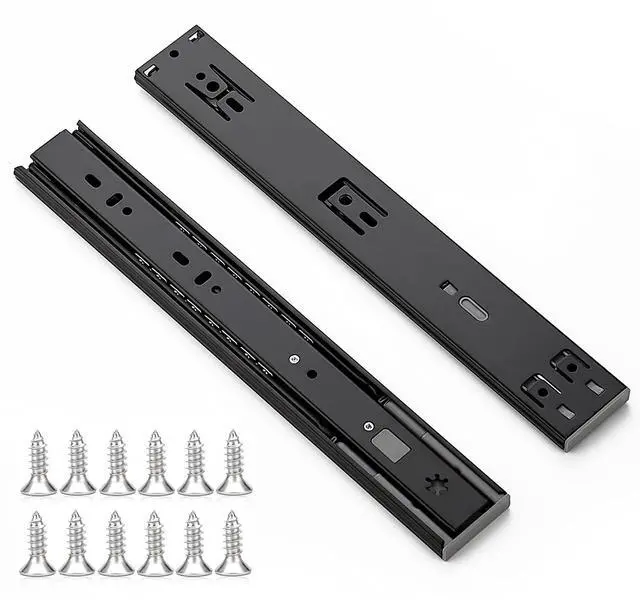 Main image of Matte Black Soft Close Drawer Slides 12 Inch 1 Pairs 2 Pack