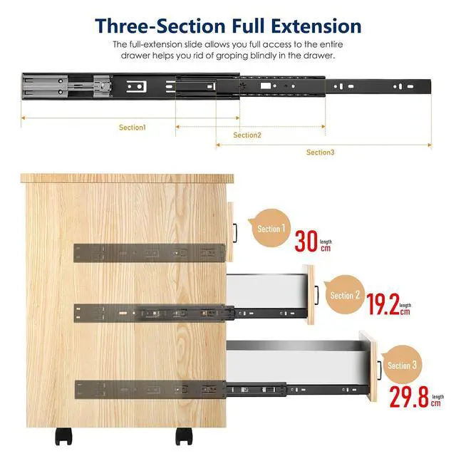 Alt view image 4 of 7 - Matte Black Soft Close Drawer Slides 12 Inch 1 Pairs 2 Pack