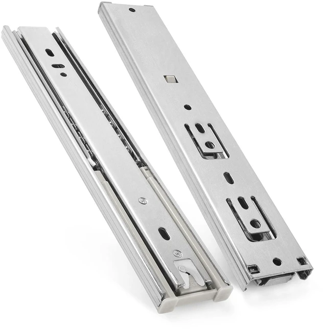 Main image of Soft Close Drawer Slides 10 Inch, 3 Fold Ball Bearing Heavy Duty Drawer Track 100lb Capacity, Mute Kitchen Cabinet Rails Side Mount - Silver, 1 Pair (2 Pieces)