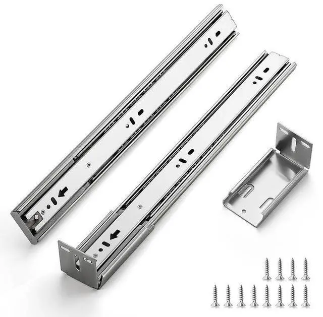 Main image of 12 Inch Soft Close Drawer Slides, Side Mount Ball Bearing, 1 Pair, Silver