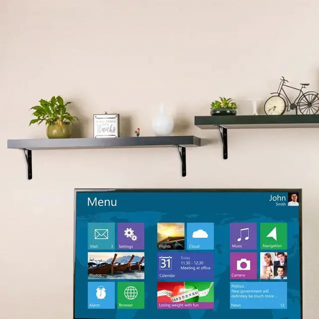 Alt view image 7 of 7 - 12 Pack Heavy Duty Shelf Brackets, 8 in x 5 in Wall Mount Steel L Shelf Bracket, Angle Brackets for Floating Shelves, Black Metal Powder-Coated