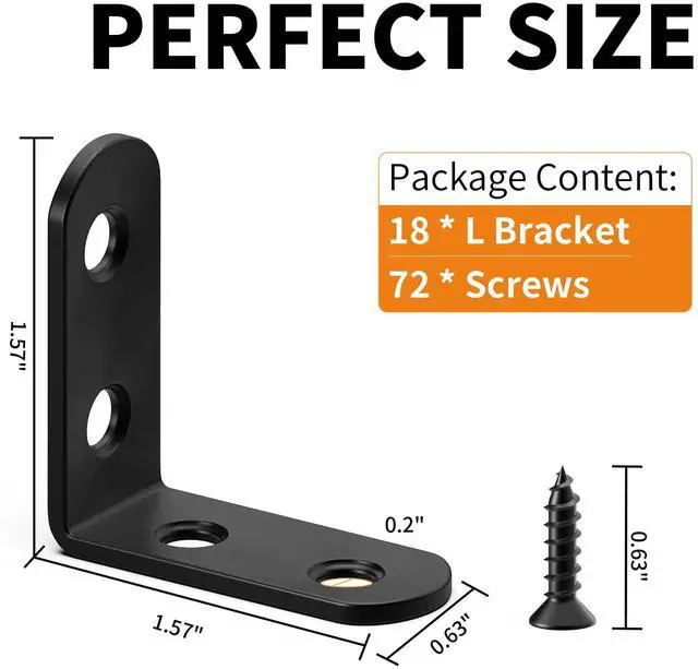 Alt view image 7 of 7 - 18PCS L Bracket Corner Brace, Stainless Steel Corner Bracket