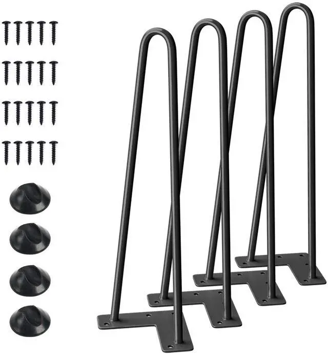Main image of 16" Hairpin Furniture Legs, Black 4PCS