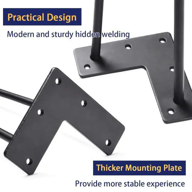 Alt view image 4 of 7 - 16" Hairpin Furniture Legs, Black 4PCS