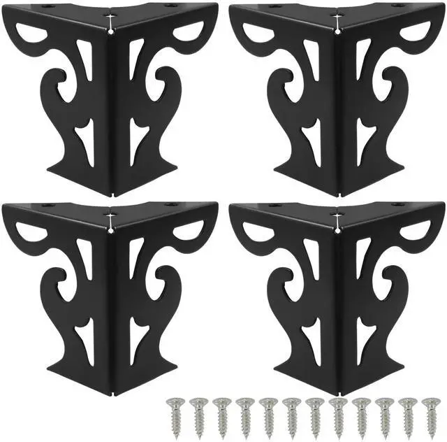 Main image of 3 Inch Hollow Out Furniture Legs Feet Set of 4, Black