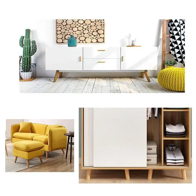 Alt view image 6 of 7 - 4PACK Solid Wood Furniture Legs 6 Inch Sofa Legs, Replacement Legs Mid Century Modern Legs for Couch End Table TV Stand Bed Dresser Cabinet, Accessorizes Included