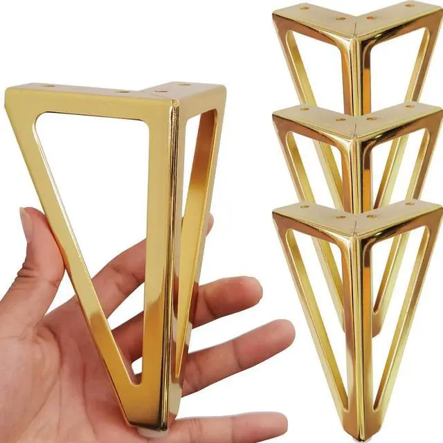 Main image of 6 Inch Gold Furniture Legs Heavy Duty Metal Furniture Feet, Golden Sofa/Cabinet/Table Legs 4Pcs, 6 Inch Cabinet Legs Set of 4,Couch Feet Replacement for Dresser (Gold)