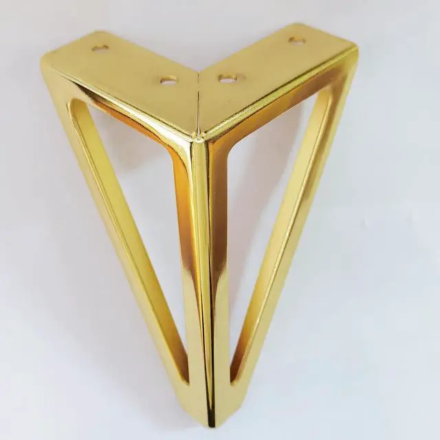 Alt view image 4 of 7 - 6 Inch Gold Furniture Legs Heavy Duty Metal Furniture Feet, Golden Sofa/Cabinet/Table Legs 4Pcs, 6 Inch Cabinet Legs Set of 4,Couch Feet Replacement for Dresser (Gold)