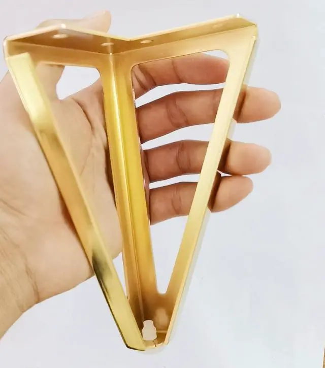 Alt view image 5 of 7 - 6 Inch Gold Furniture Legs Heavy Duty Metal Furniture Feet, Golden Sofa/Cabinet/Table Legs 4Pcs, 6 Inch Cabinet Legs Set of 4,Couch Feet Replacement for Dresser (Gold)