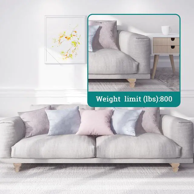 Alt view image 5 of 7 - 2 Inch Wooden Unfinished Bun Feet for Furniture Legs Set of 4