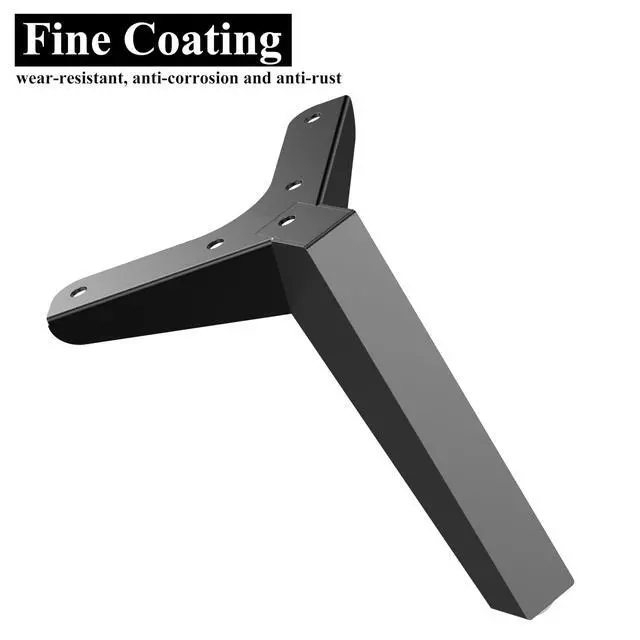 Alt view image 3 of 7 - 4 inch Furniture Legs,Heavy Duty Black Metal Feet for Sofa/Cabinet/Couch, Set of 4(Triangle, 4)