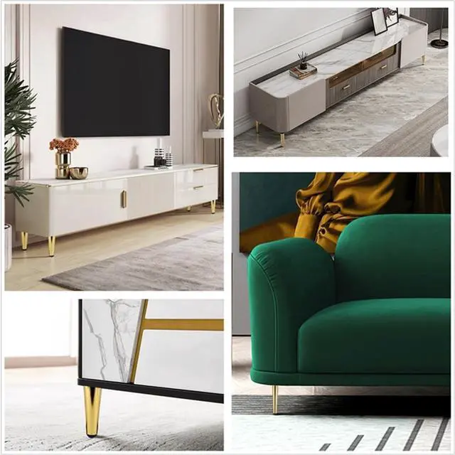 Alt view image 4 of 4 - 8 Inch Gold Furniture Couch Cabinet Dresser Legs Set of 4