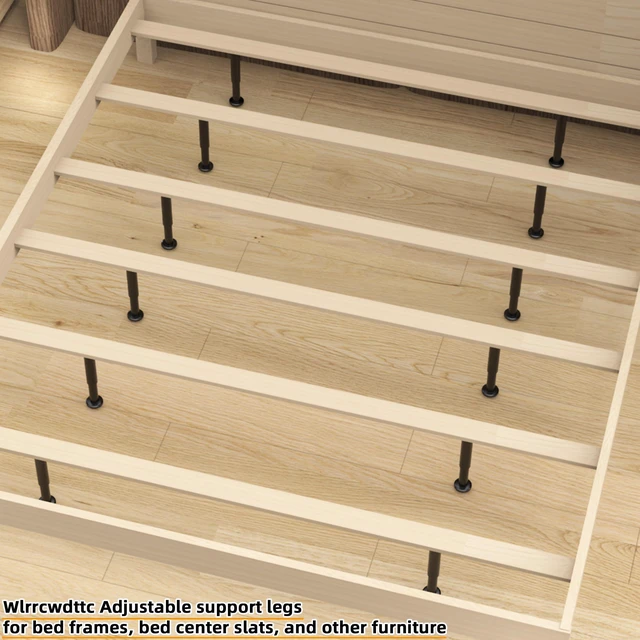 Alt view image 4 of 7 - 4 Pcs Adjustable Bed Center Support Legs 7.08-12.2 inch for Bed Frame/Bed Center Slat, Metal Adjustable Furniture Legs for Bed/Cabinet/Sofa/Dresser/Couch/Table, Heavy Bed Legs Replacement