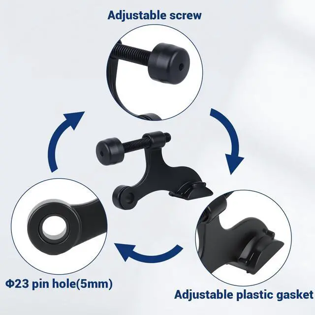 Alt view image 4 of 7 - Hinge Pin Door Stopper, 12 Pack Matte Black Adjustable Heavy Duty Door Stop with Cushioned Plastics Bumper Tips for Durable Use