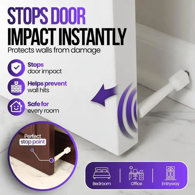 Alt view image 3 of 7 - Soft Jamb Door Stops, White, Pack of 3