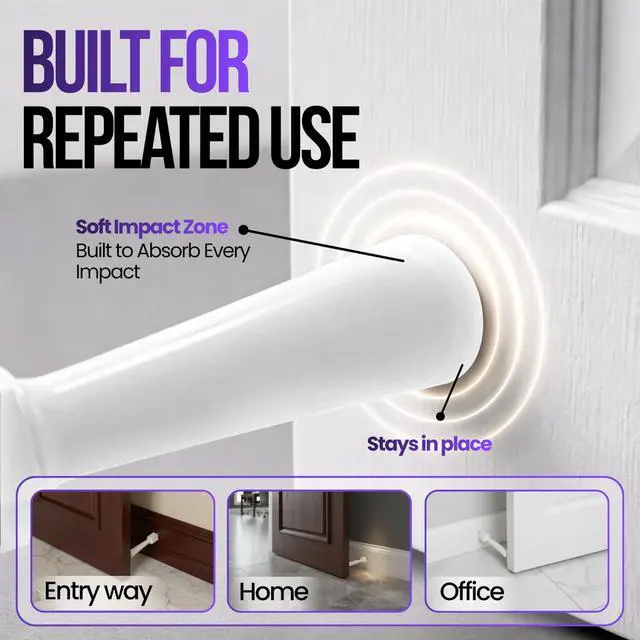 Alt view image 5 of 7 - Soft Jamb Door Stops, White, Pack of 3