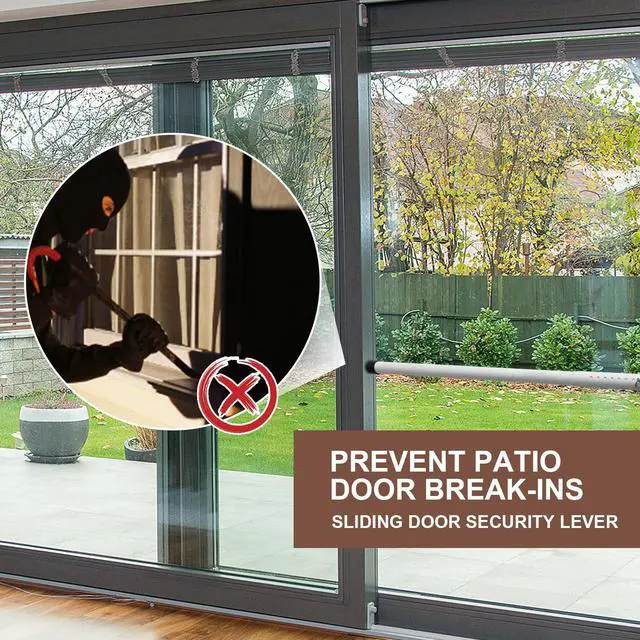 Alt view image 6 of 7 - Sliding Door Security Bar17-50 inch Adjustable Patio Door Security bar with Rubber Tips Apartment Bedroom Bottom of Door Heavy Duty Interior White