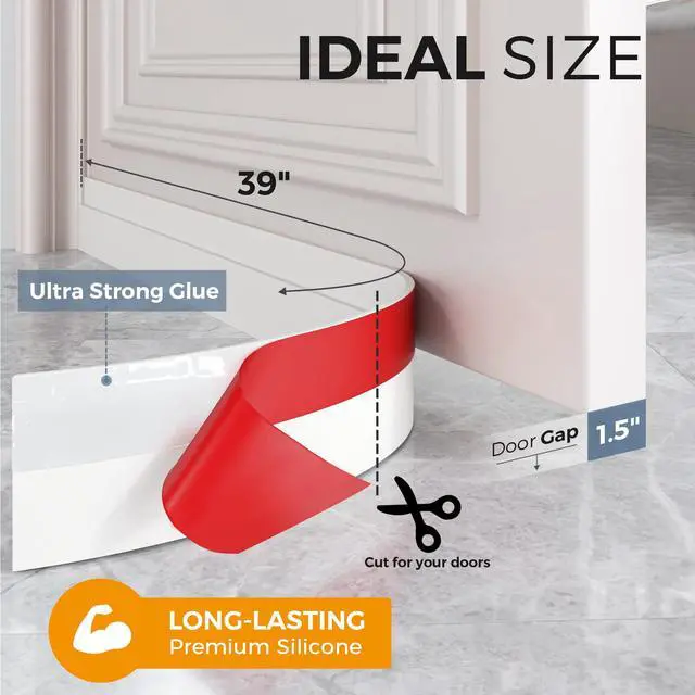 Alt view image 4 of 7 - Door Draft Stopper, Door Sweep, Weather Stripping Seal, 2 Pack