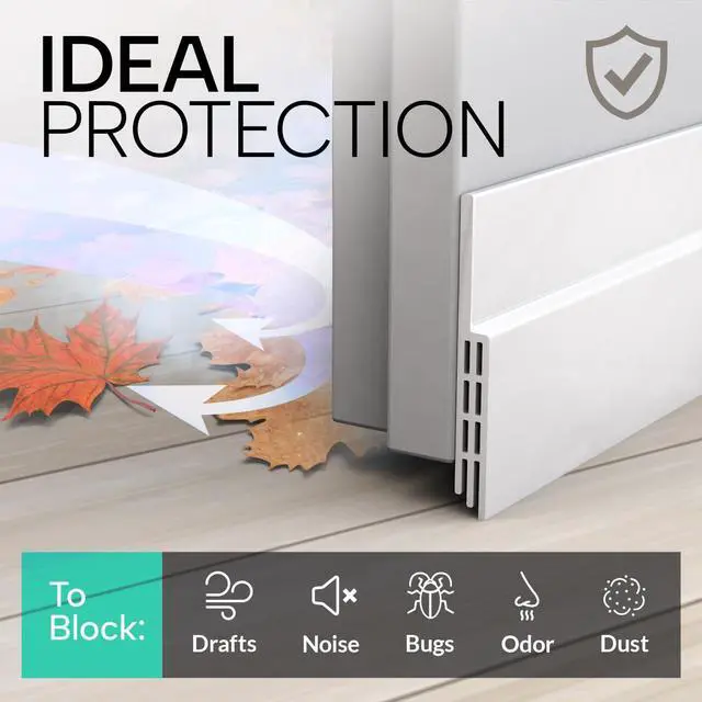 Alt view image 3 of 7 - Door Draft Stopper for Bottom of Door - Premium Door Sweep for Bottom of Door/Weather Stripping Door Seal (Save Energy installs Quickly and Easily) Door Strip Ideal for