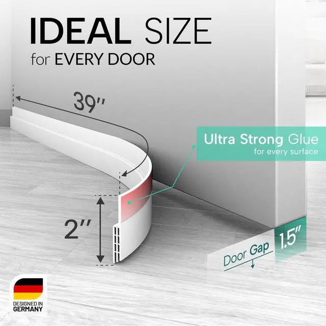 Alt view image 2 of 7 - Door Draft Stopper for Bottom of Door - Premium Door Sweep for Bottom of Door/Weather Stripping Door Seal (Save Energy installs Quickly and Easily) Door Strip Ideal for