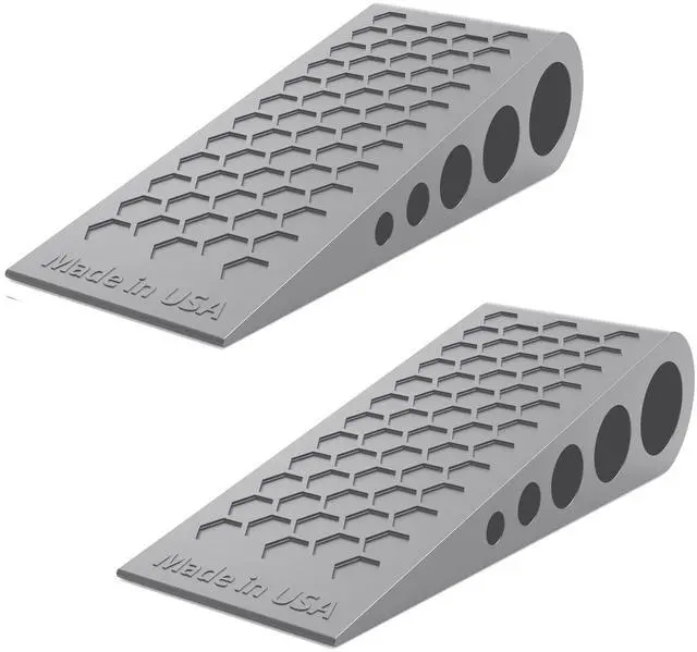Main image of Door Stoppers for Bottom of Door Premium Floor Rubber Door Stop Wedge Made in USA Heavy Duty Honeycomb Design for Carpet, Tile, Ideal for Home, School, Commercial, Gray 2-Pack