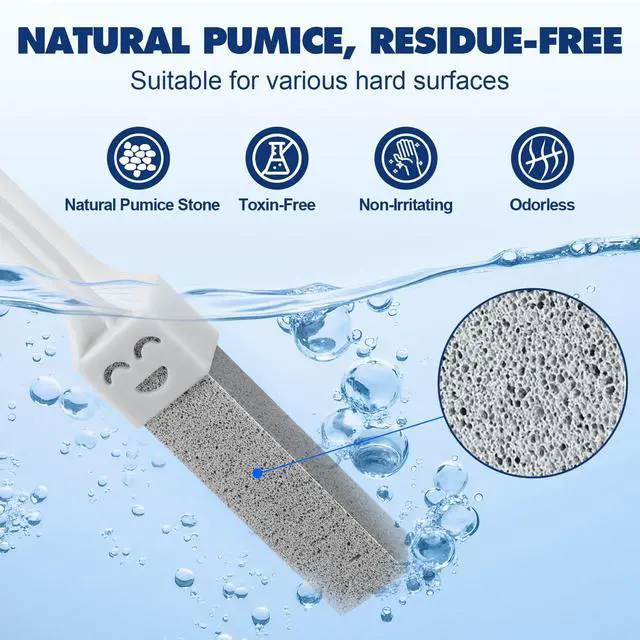 Alt view image 7 of 7 - 10 Pack Pumice Stone Toilet Bowl Cleaner with 2 Extra Long Handle,Pumice Stone Scouring Sticks for Toilets, Bathrooms, Kitchens, Spas and Pools