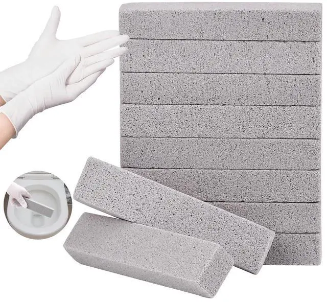 Main image of 10 Pack Pumice Stone for Toilet Bowl Cleaning, Powerfully Pumice Stick for Cleaning Hard Water Rings, Calcium Buildup, Rust, Pumice Bar for Toilets, Bathtubs, Grills, Swimming Pools, Sinks