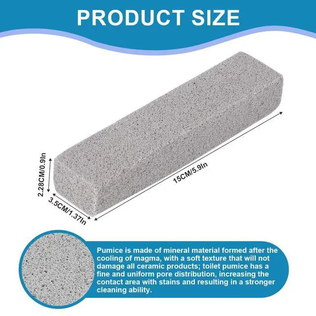 Alt view image 2 of 7 - 10 Pack Pumice Stone for Toilet Bowl Cleaning, Powerfully Pumice Stick for Cleaning Hard Water Rings, Calcium Buildup, Rust, Pumice Bar for Toilets, Bathtubs, Grills, Swimming Pools, Sinks