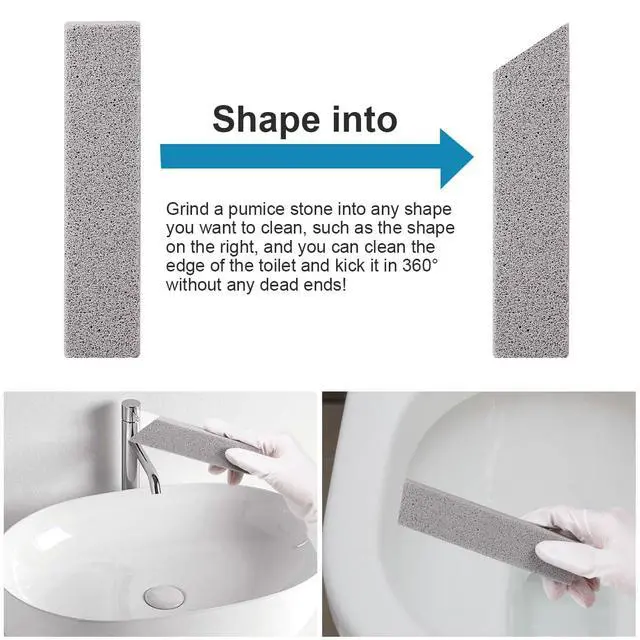 Alt view image 4 of 7 - 10 Pack Pumice Stone for Toilet Bowl Cleaning, Powerfully Pumice Stick for Cleaning Hard Water Rings, Calcium Buildup, Rust, Pumice Bar for Toilets, Bathtubs, Grills, Swimming Pools, Sinks