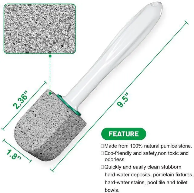 Alt view image 2 of 7 - Pumice Stone Toilet Bowl Cleaner with 16.7Inch Long Handle