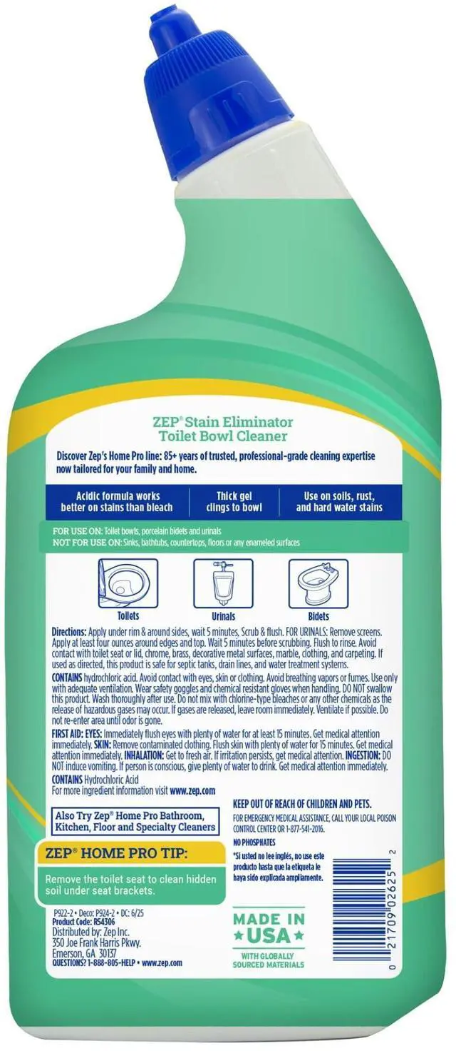 Alt view image 2 of 7 - Home Pro Pro-Strength Stain Eliminator Toilet Bowl Cleaner - 24 FL OZ (1 Pack) - Dissolves Tough Limesacle and Rust Stains