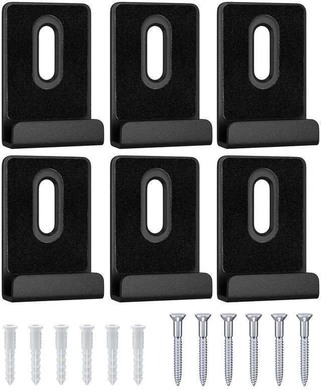 Main image of 6Pcs Metal Mirror Clips for Wall Mounting, Mirror Holder Clips Heavy Mirror Hangers for The Wall (Black)
