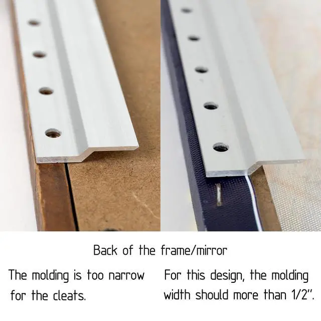 Alt view image 5 of 7 - French Cleat Hanger 4 Inch Heavy Duty- 4 Pack - Picture, Mirror, Whiteboard, Cabniet, Shelf, Pallet or Panel Interlocking Wall Mounting Bracket - Aluminum Z Bar Clip Hanger Supports 40 lbs