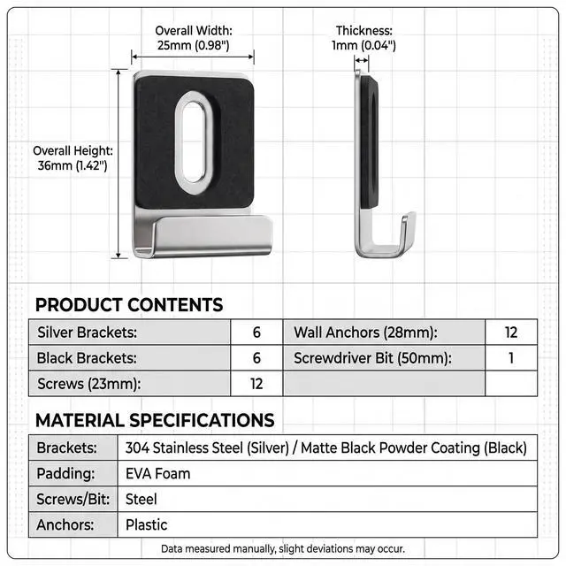 Alt view image 2 of 7 - 12 Pcs Metal Mirror Clips for Wall Mounting, Mirror Holder Clips