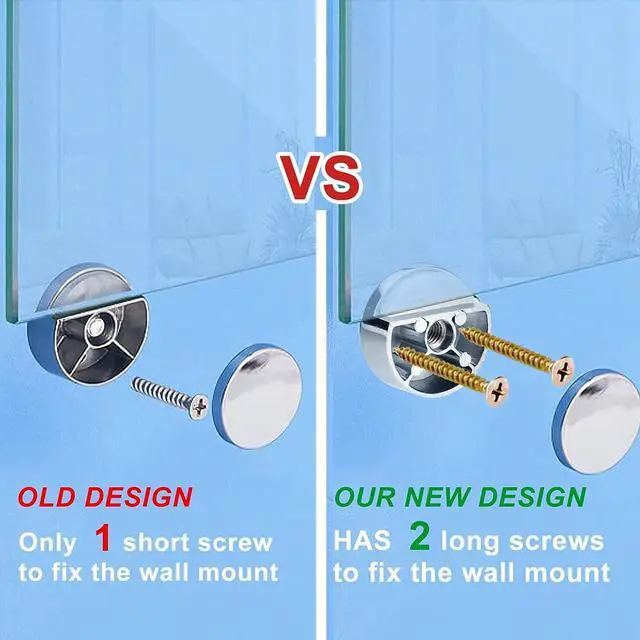 Alt view image 2 of 7 - Upgraded 3-5mm Frameless Mirror Mounting Hardware 8 Pack Dual-Screw Fixing Mirror Mounting Kit with Heavy Duty Long Screws and Anchors