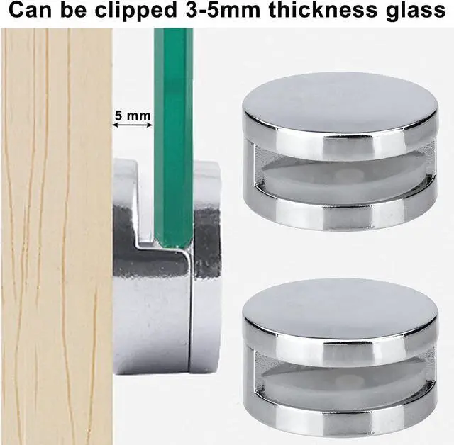 Alt view image 3 of 7 - Upgraded 3-5mm Frameless Mirror Mounting Hardware 8 Pack Dual-Screw Fixing Mirror Mounting Kit with Heavy Duty Long Screws and Anchors