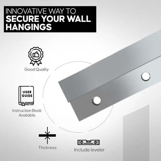 Alt view image 5 of 6 - French Cleat Hanger Heavy Duty 2 Inches (2 Pair) French Cleat Mounting Brackets for Wall Mounting, Metal French Cleat for Aluminum Mirror, Interlocking French Cleats for Picture Hanging with Screws