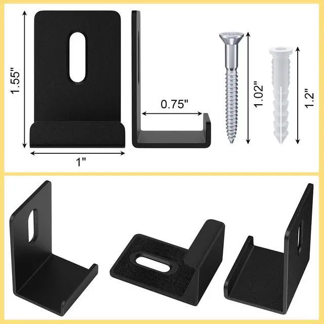 Alt view image 2 of 7 - 6Pcs Metal Mirror Clips Wide Channel Mirror Hanger Clip Large Heavy Clips for Mirrors with Screw Mirror Clips for Wall Mounting Mirror Billboard Displays Tile Display