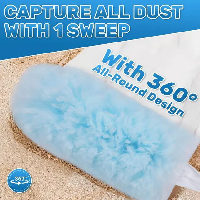 Alt view image 3 of 5 - 40 Count Duster Refills Compatible with Swiffer Duster,360° Heavy Duty Multi Surface Duster Refills with 4X Microfibers for Cleaning with 2 Handle