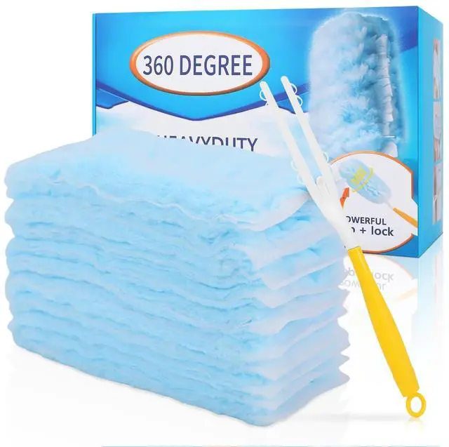 Main image of 40 Count Duster Refills Compatible with Swiffer Duster,360° Heavy Duty Multi Surface Duster Refills with 4X Microfibers for Cleaning with 2 Handle