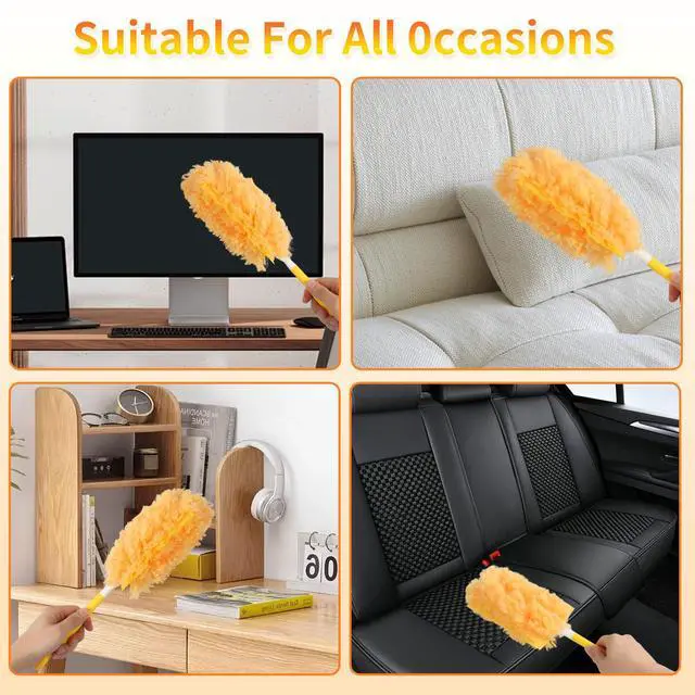 Alt view image 6 of 7 - 36 Pack Heavy Duty Duster Refills for Swiffer Dusters with 1 Handle, Yellow