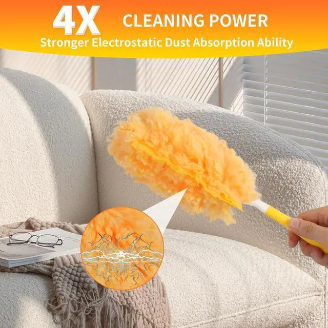 Alt view image 2 of 7 - 36 Pack Heavy Duty Duster Refills for Swiffer Dusters with 1 Handle, Yellow