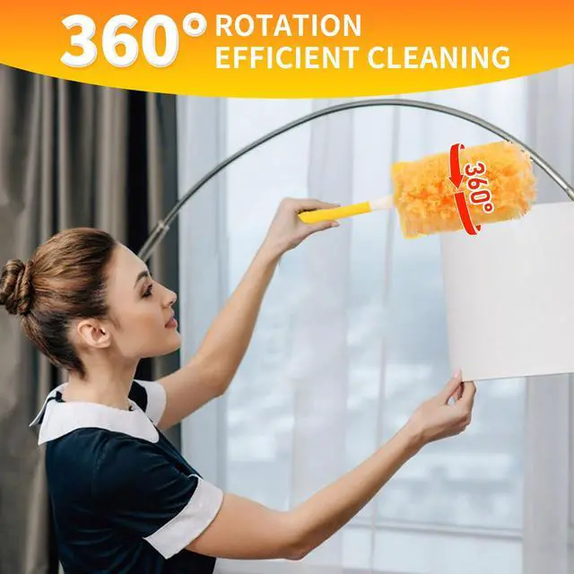Alt view image 7 of 7 - 36 Pack Heavy Duty Duster Refills for Swiffer Dusters with 1 Handle, Yellow