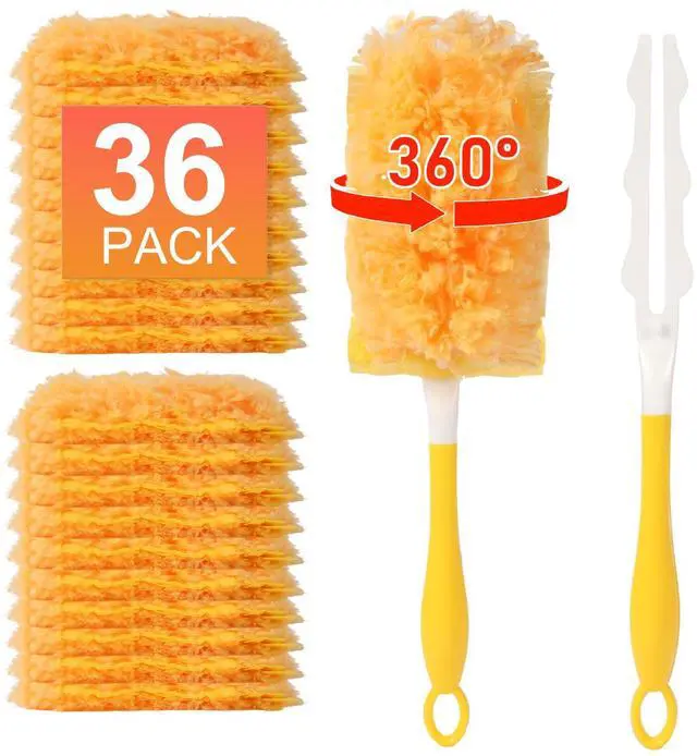 Main image of 36 Pack Heavy Duty Duster Refills for Swiffer Dusters with 1 Handle, Yellow