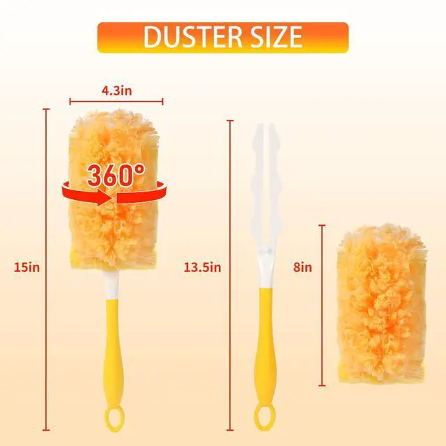Alt view image 3 of 7 - 36 Pack Heavy Duty Duster Refills for Swiffer Dusters with 1 Handle, Yellow
