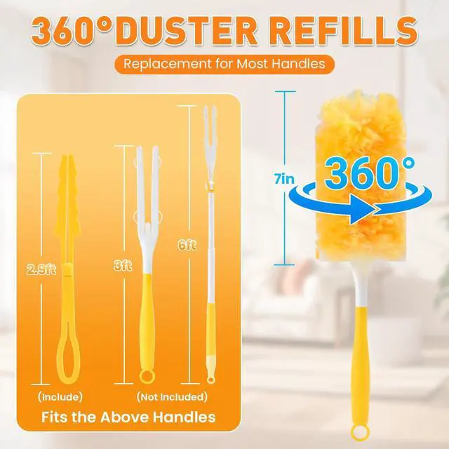 Alt view image 2 of 7 - Duster Refills, 40 Count 360° Dusters for Cleaning with 1 Handle